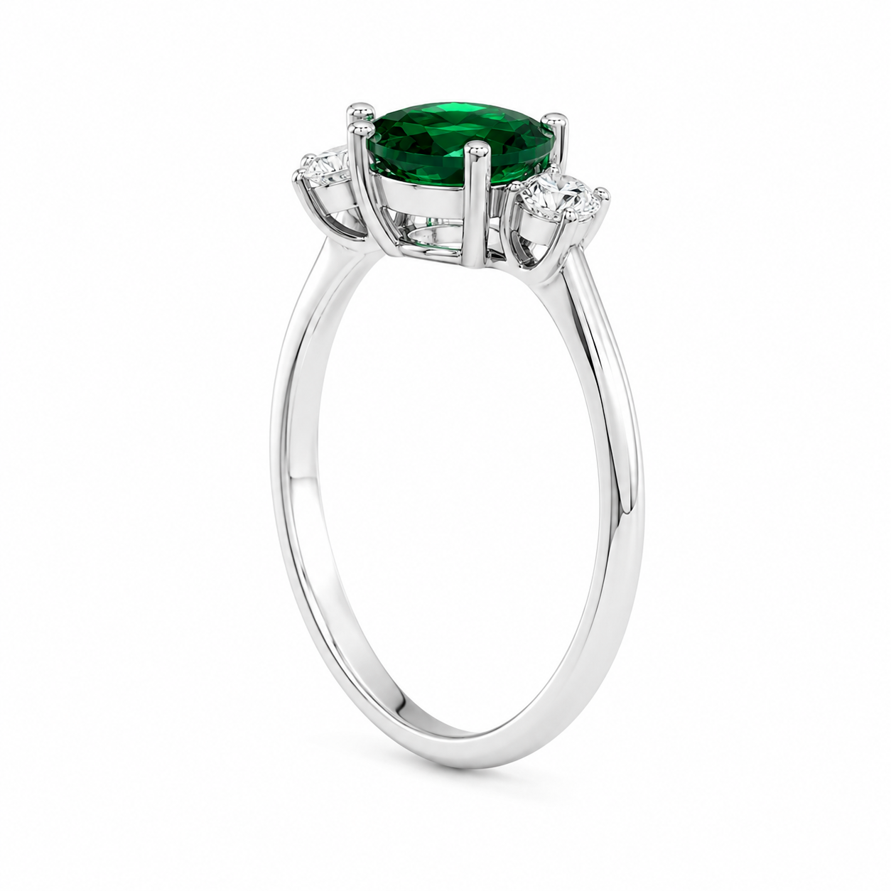 Emerald Three-Stone Ring