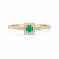 Emerald Halo Ring