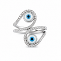 Diamond Evil Eye Wrap Ring