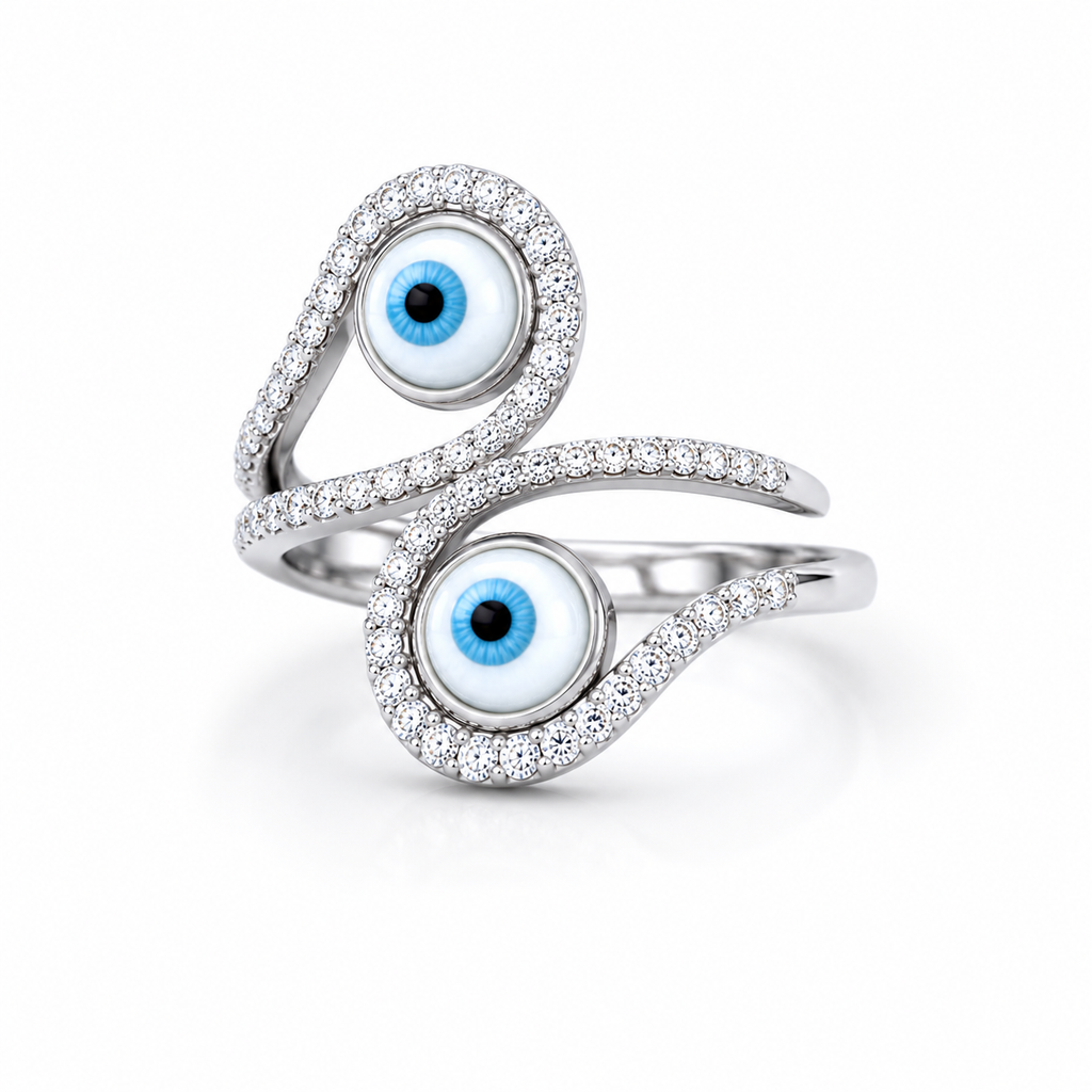 Diamond Evil Eye Wrap Ring