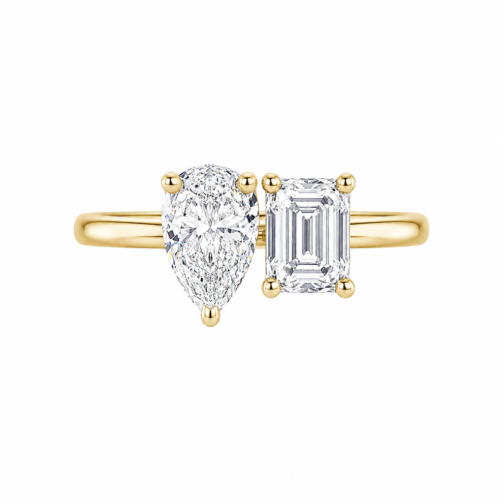 Pear & Emerald Cut Diamond Ring