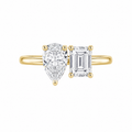 Pear & Emerald Cut Diamond Ring