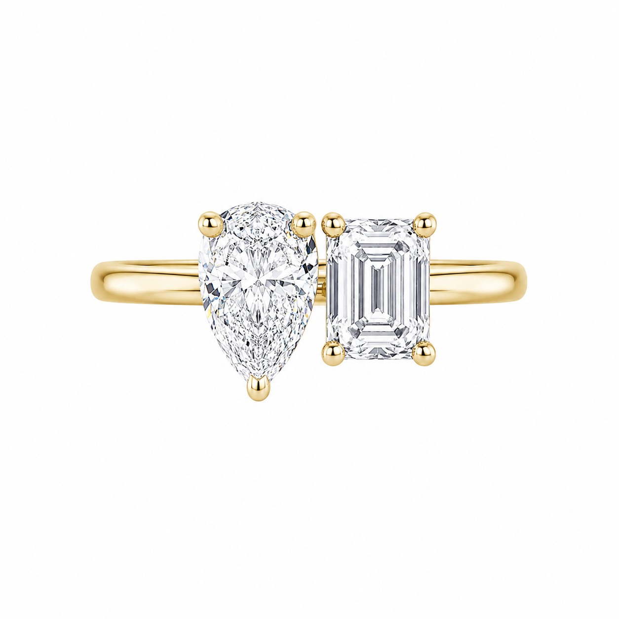 Pear & Emerald Cut Diamond Ring