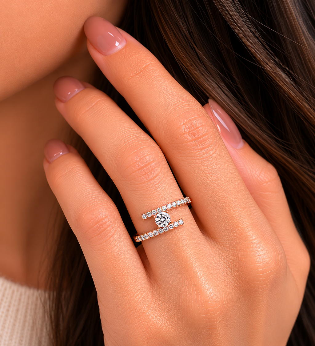 Diamond Bypass Ring