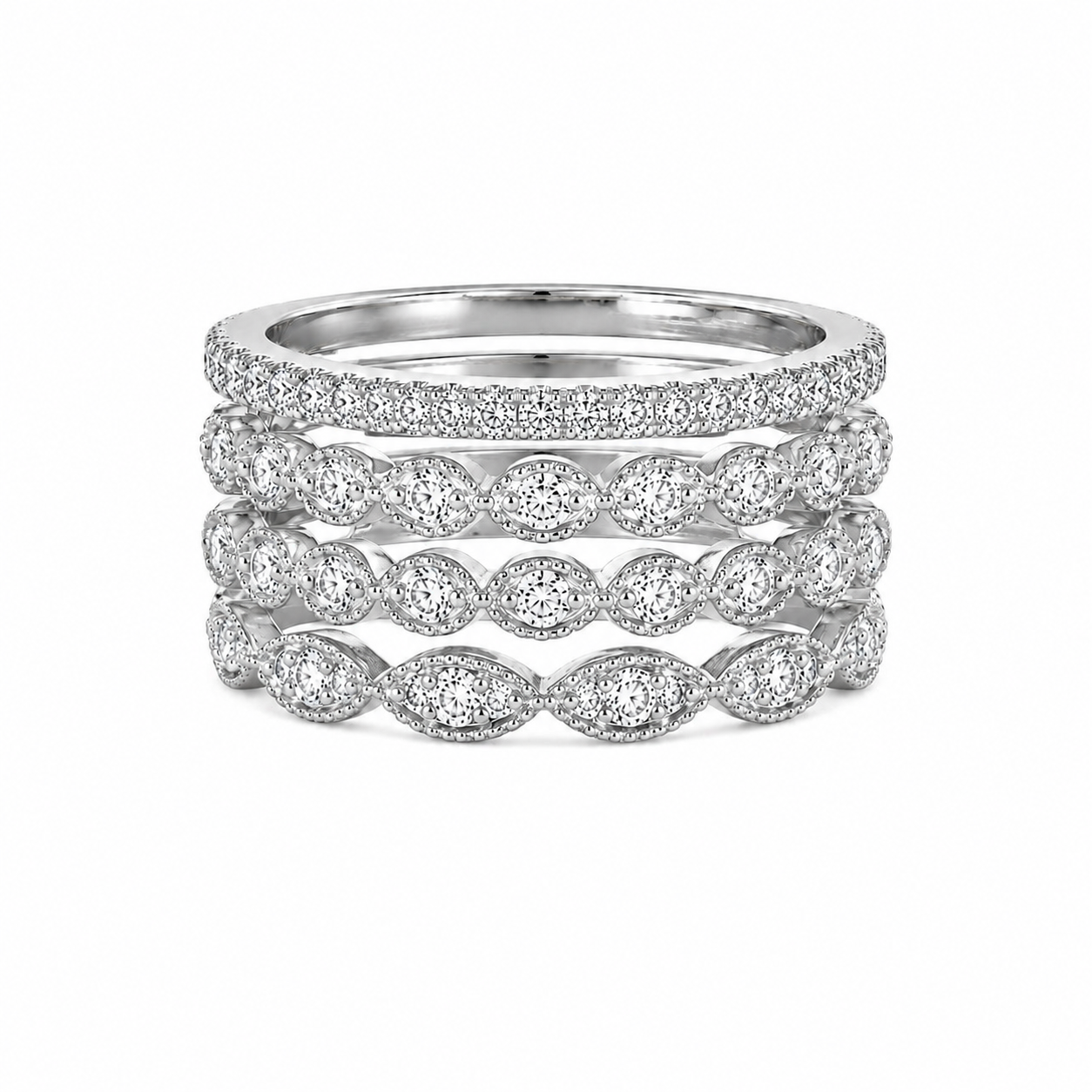 Diamond Stackable Ring Set
