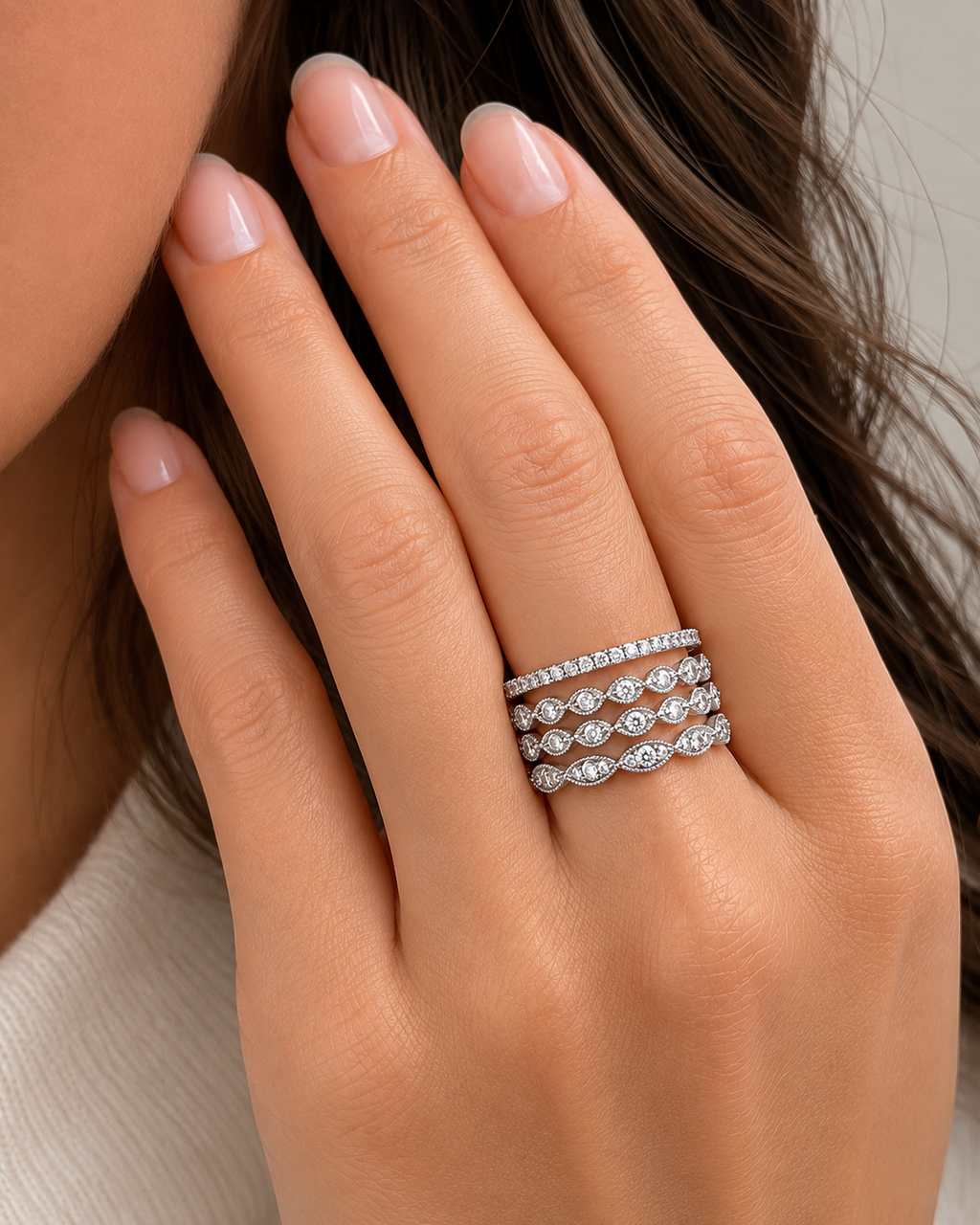 Diamond Stackable Ring Set
