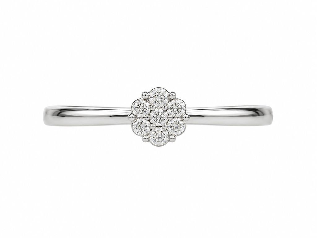 Diamond Flower Cluster Ring