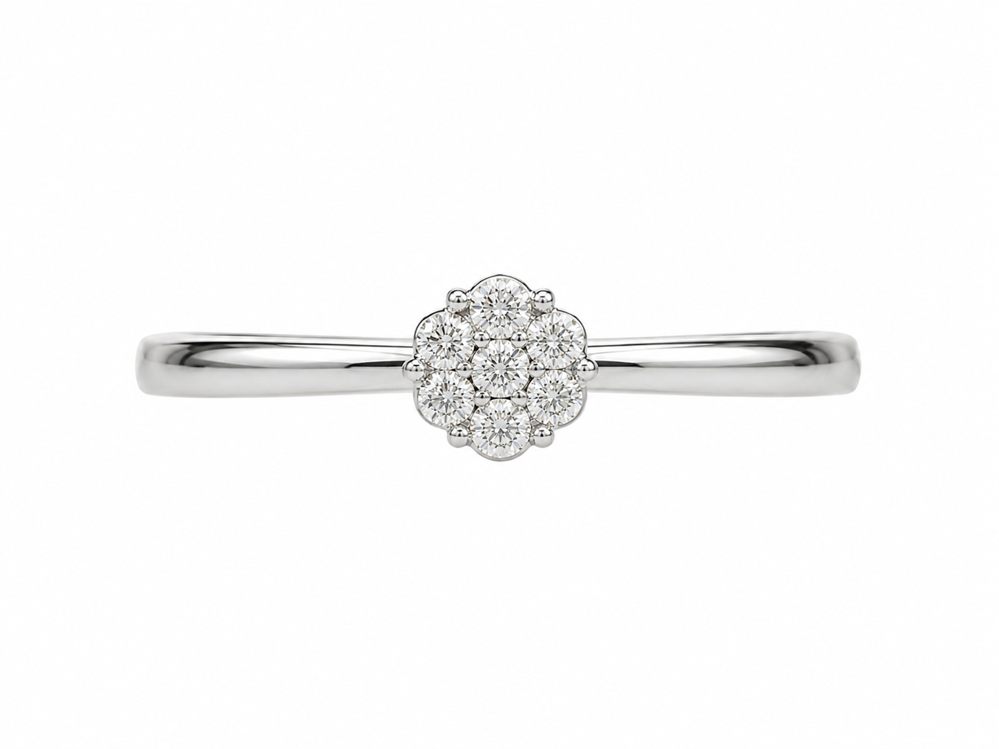 Diamond Flower Cluster Ring