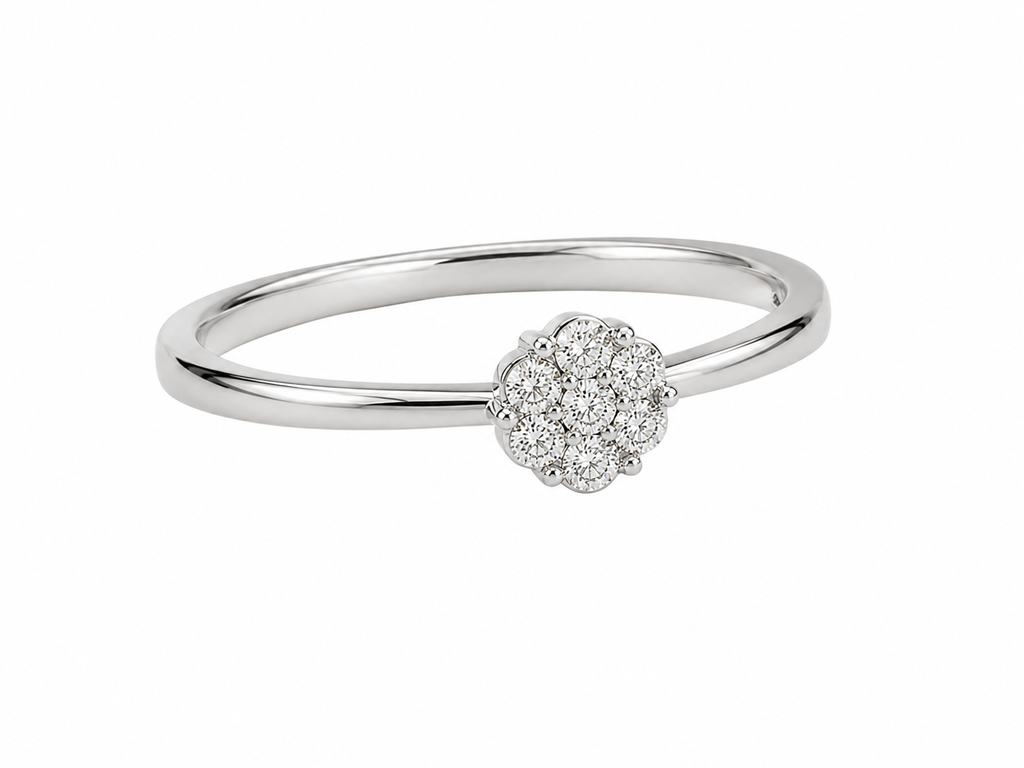 Diamond Flower Cluster Ring