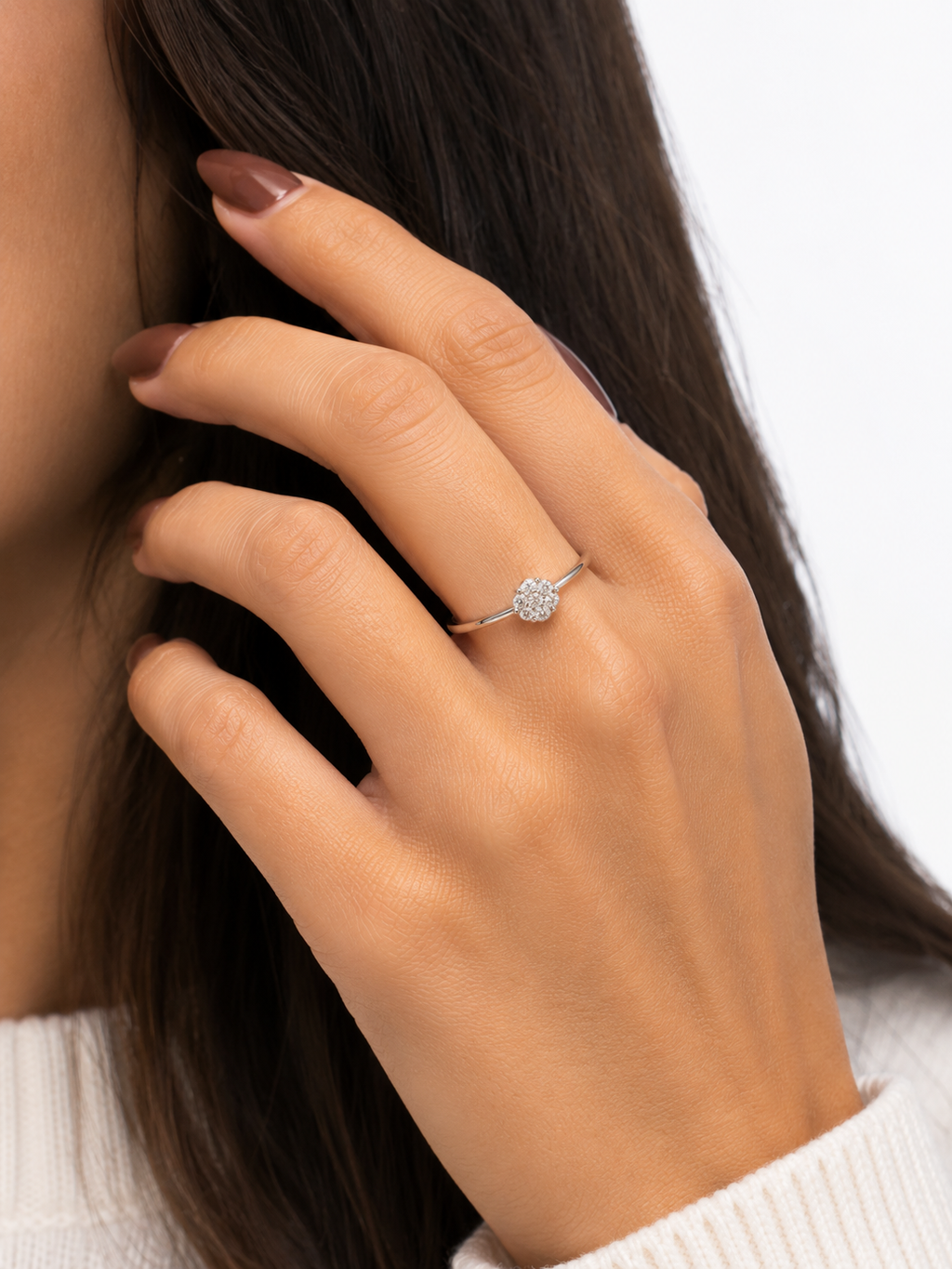 Diamond Flower Cluster Ring