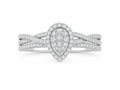 Pear Diamond Halo Ring