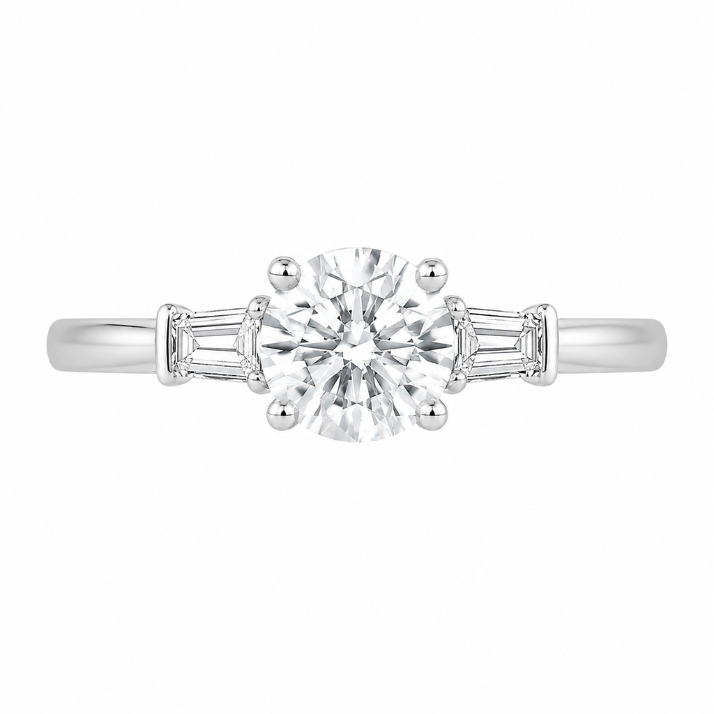 Round Diamond Three-Stone Ring