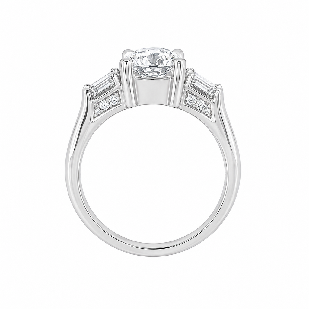 Round Diamond Three-Stone Ring
