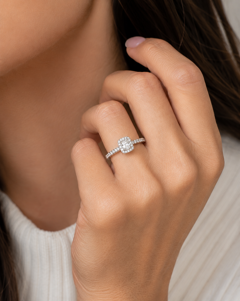 Diamond Halo Engagement Ring