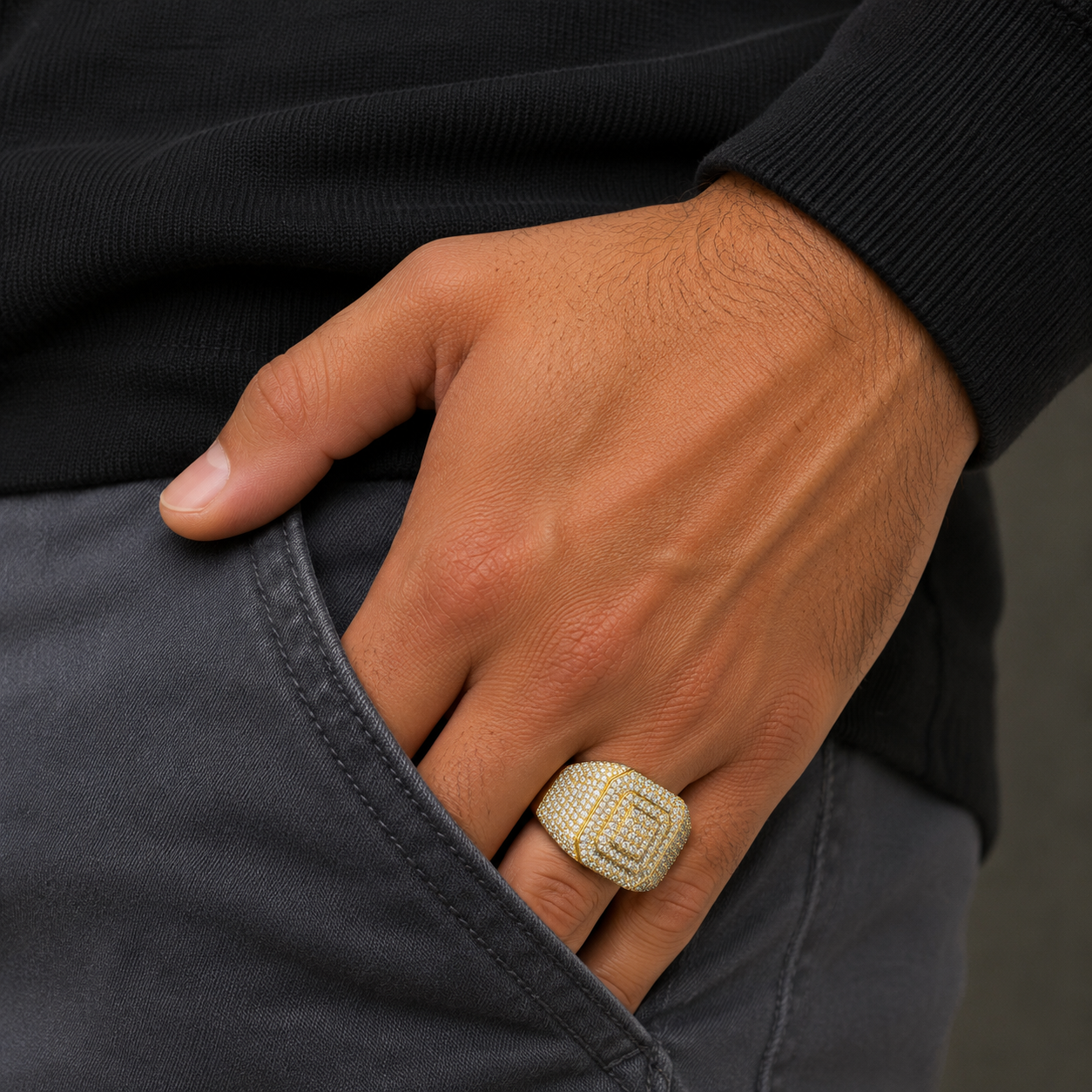 Diamond Pavé Signet Ring