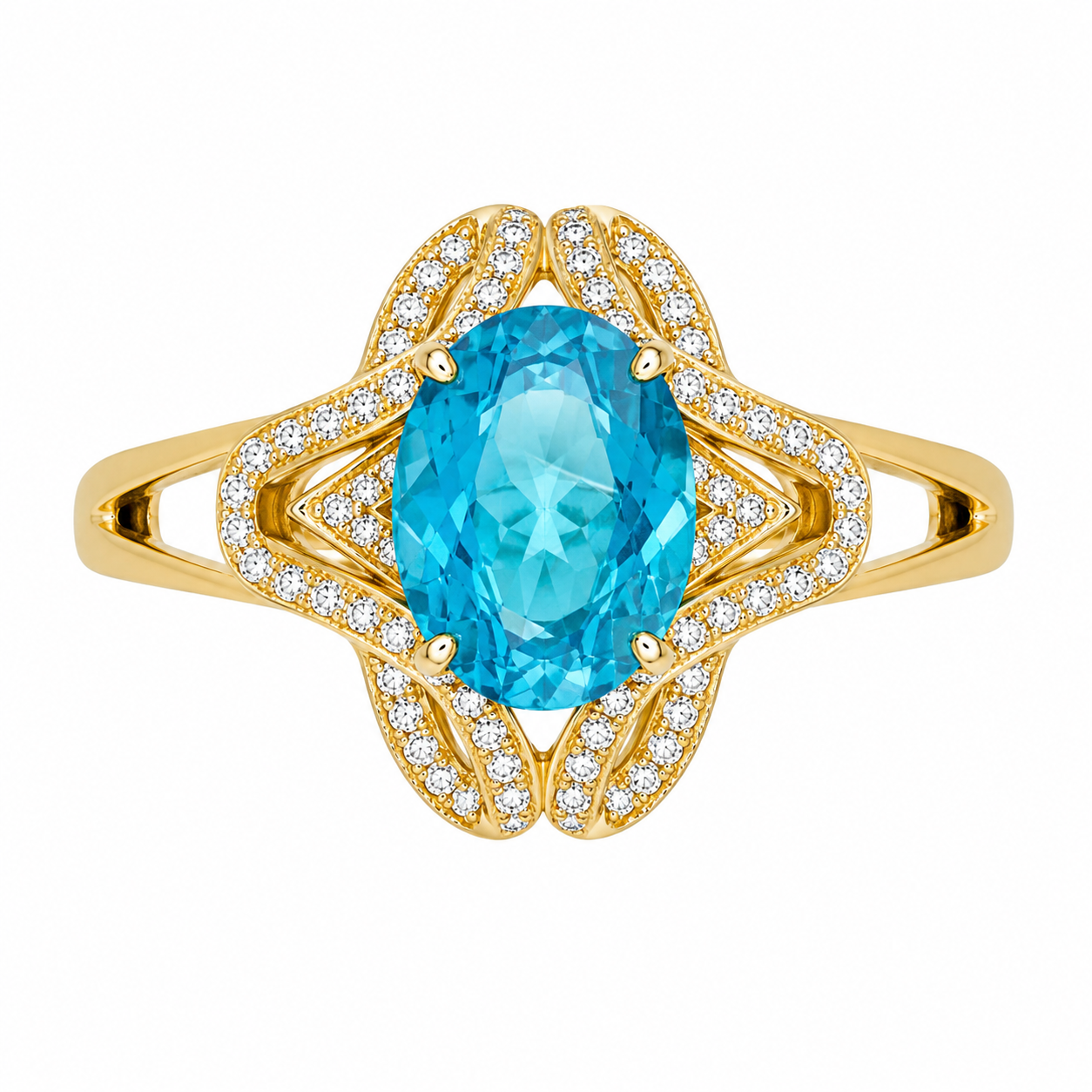 Vintage Diamond Apatite Ring