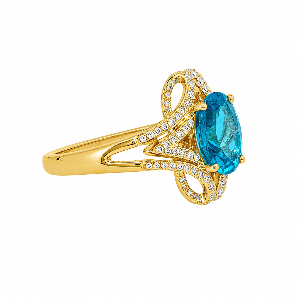 Vintage Diamond Apatite Ring