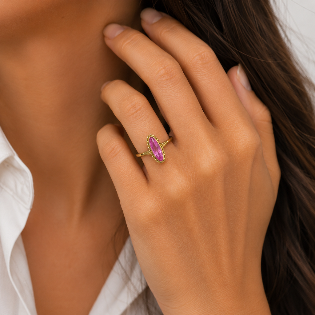 Vintage Pink Sapphire Ring
