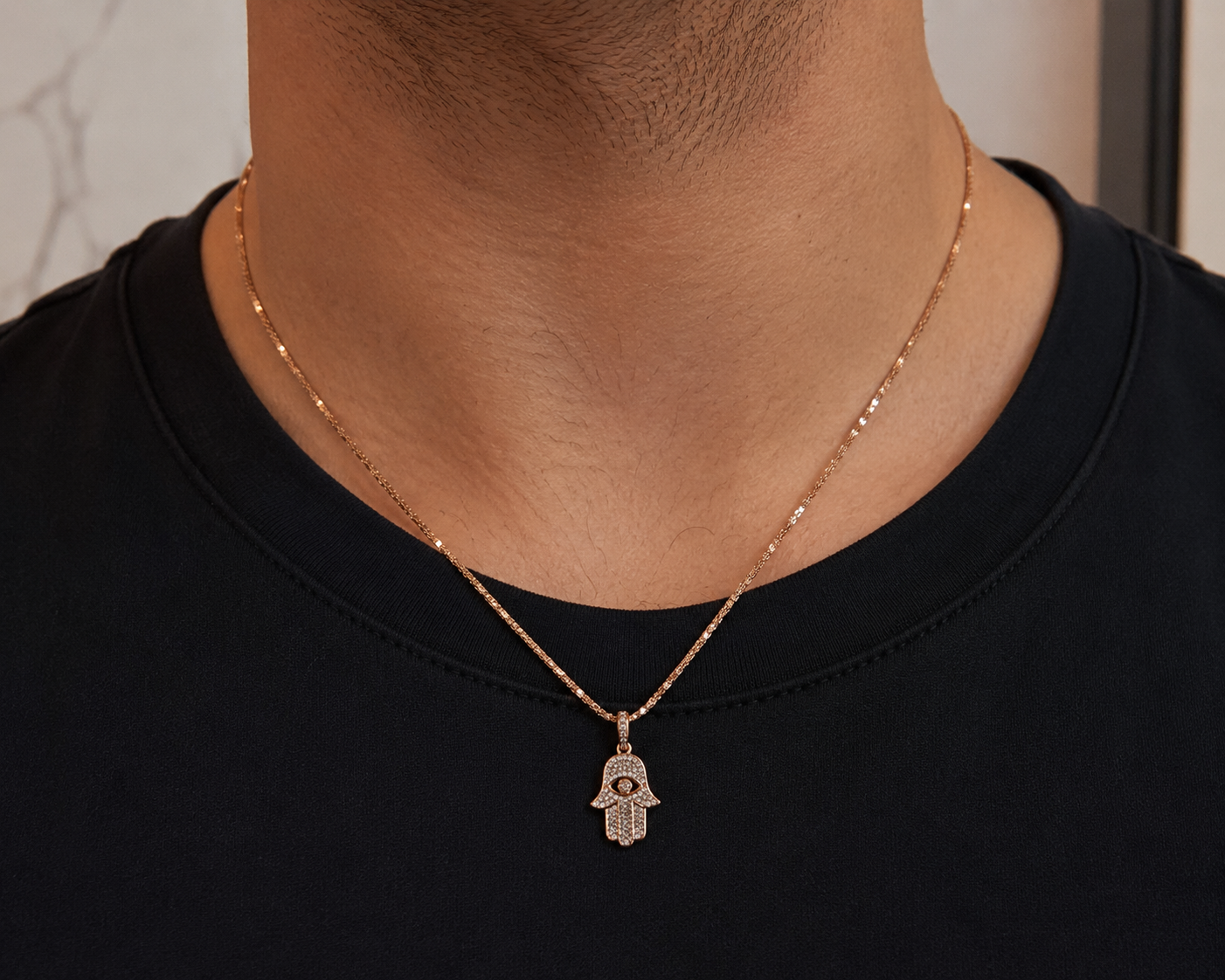 Diamomd Hamsa Pendant