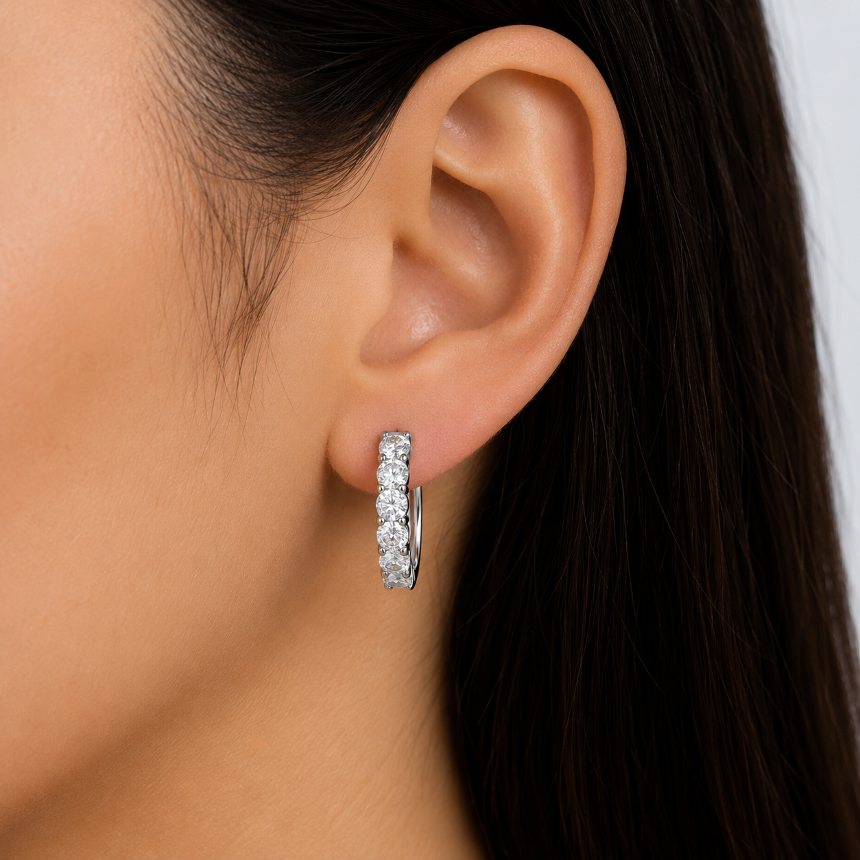 Diamond Hoop Earrings