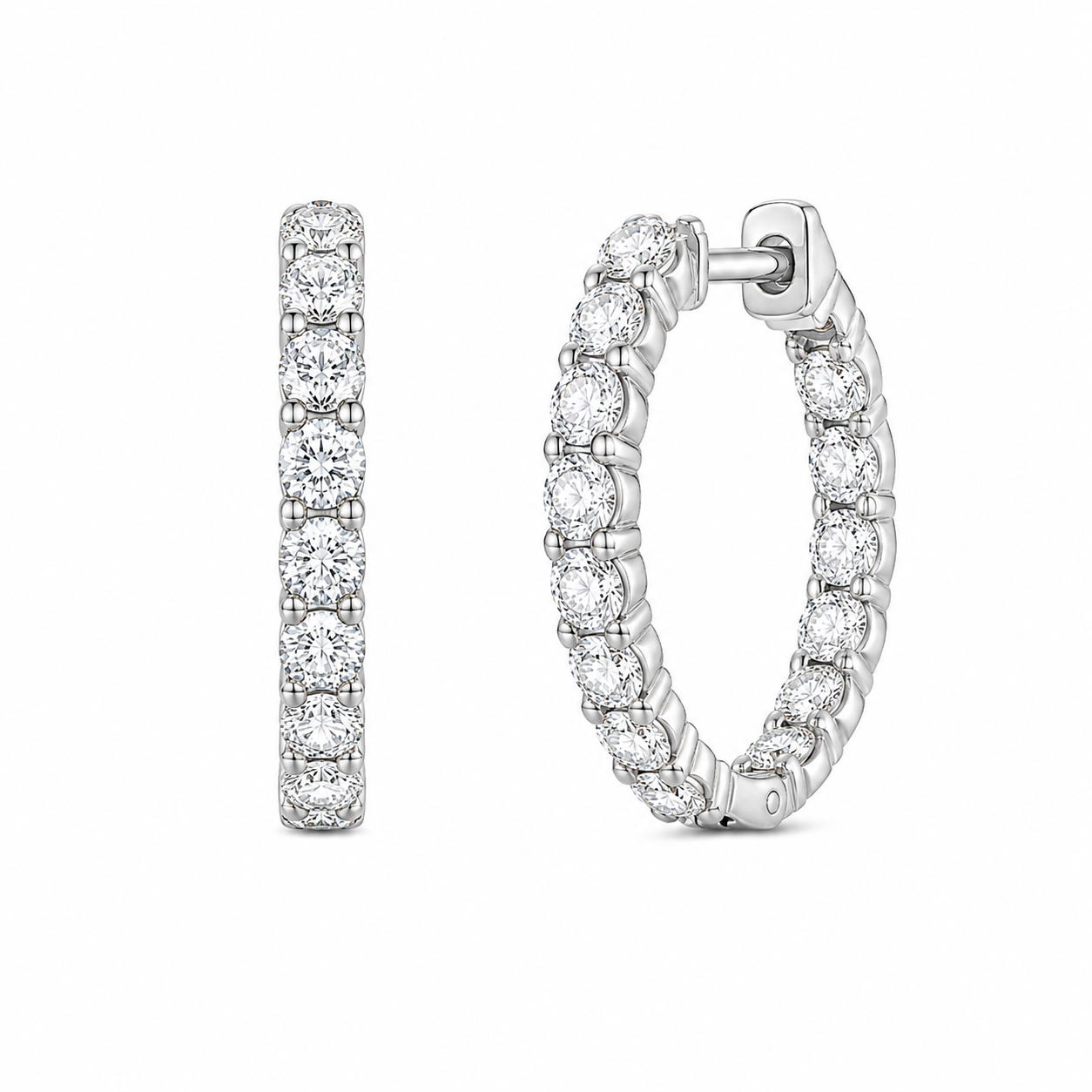 Diamond Hoop Earrings