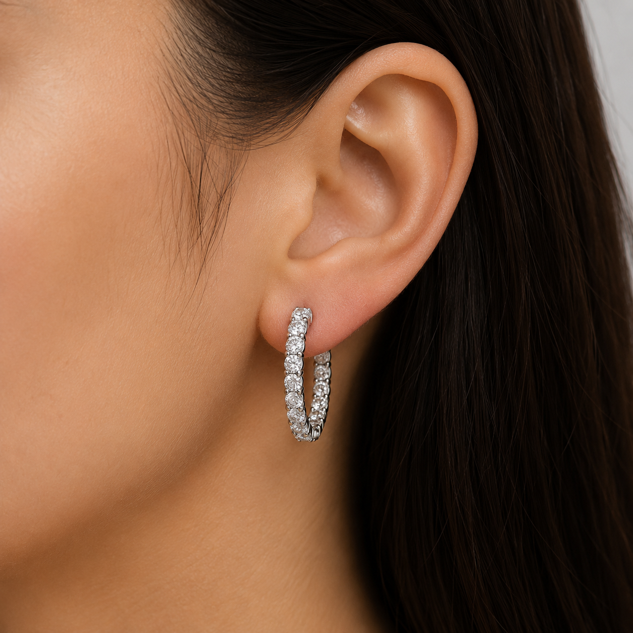 Diamond Hoop Earrings
