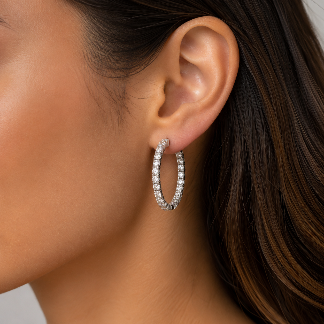 Diamond Hoop Earrings