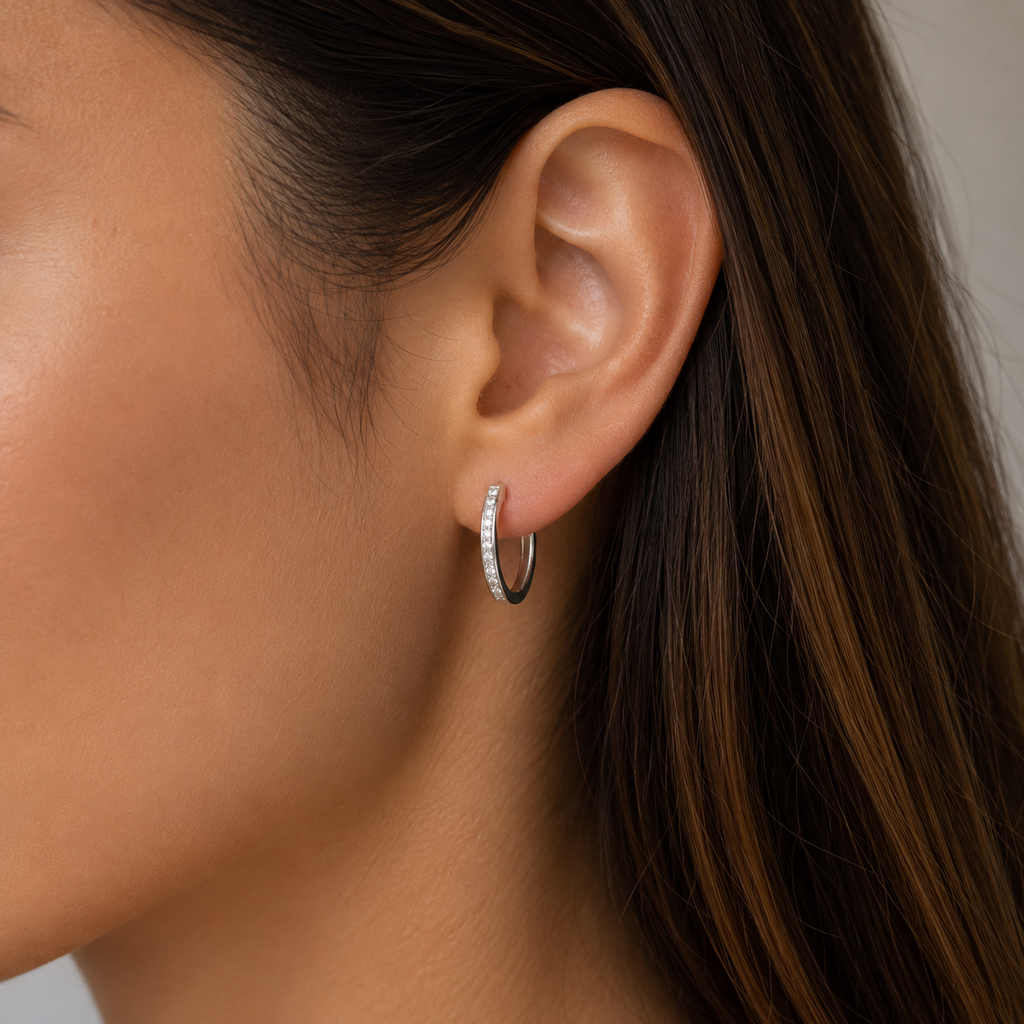 Diamond Hoop Earrings
