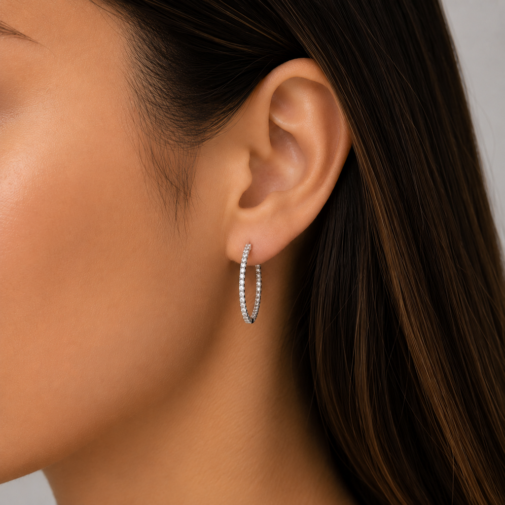 Diamond Hoop Earrings
