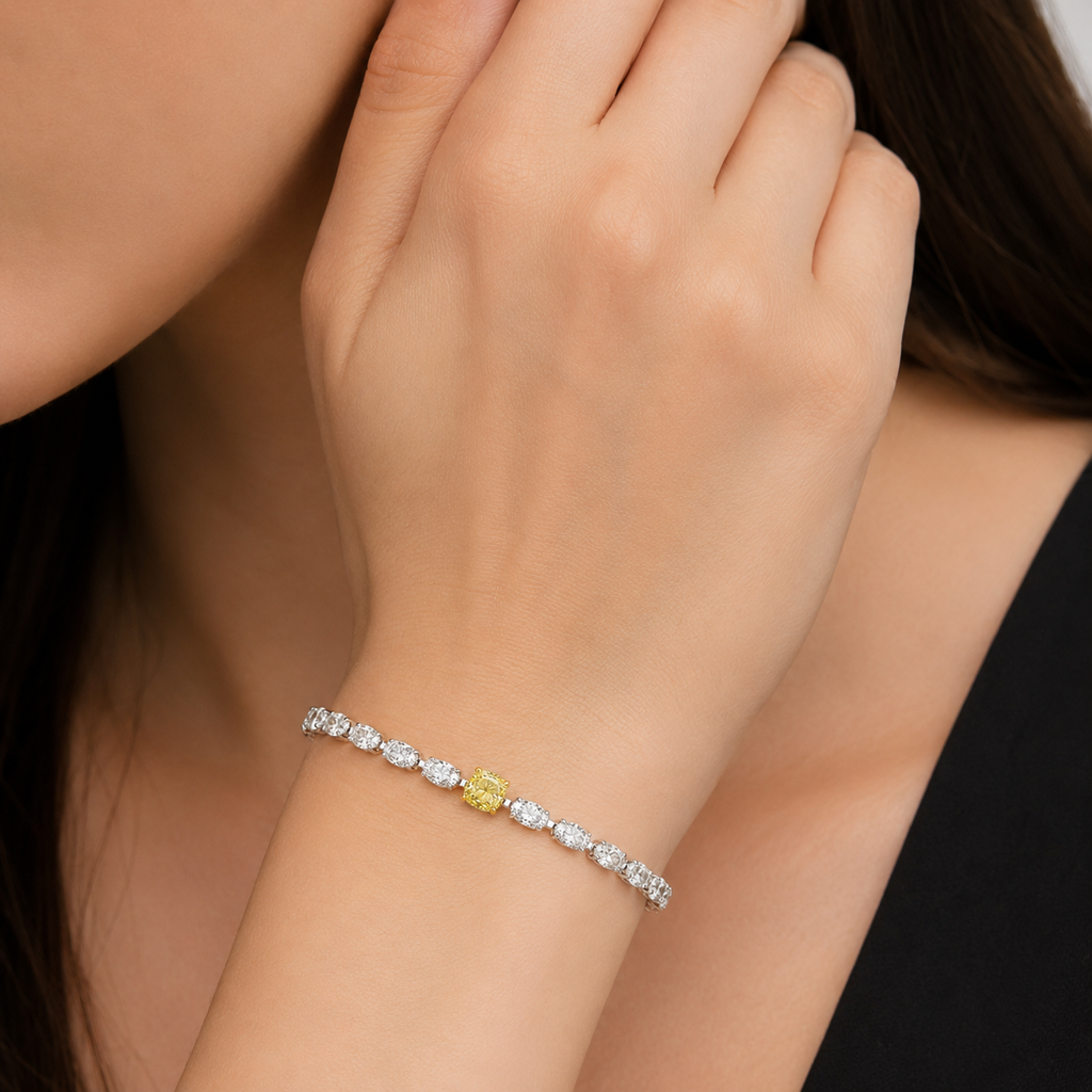 Fancy Yellow Diamond Tennis Bracelet