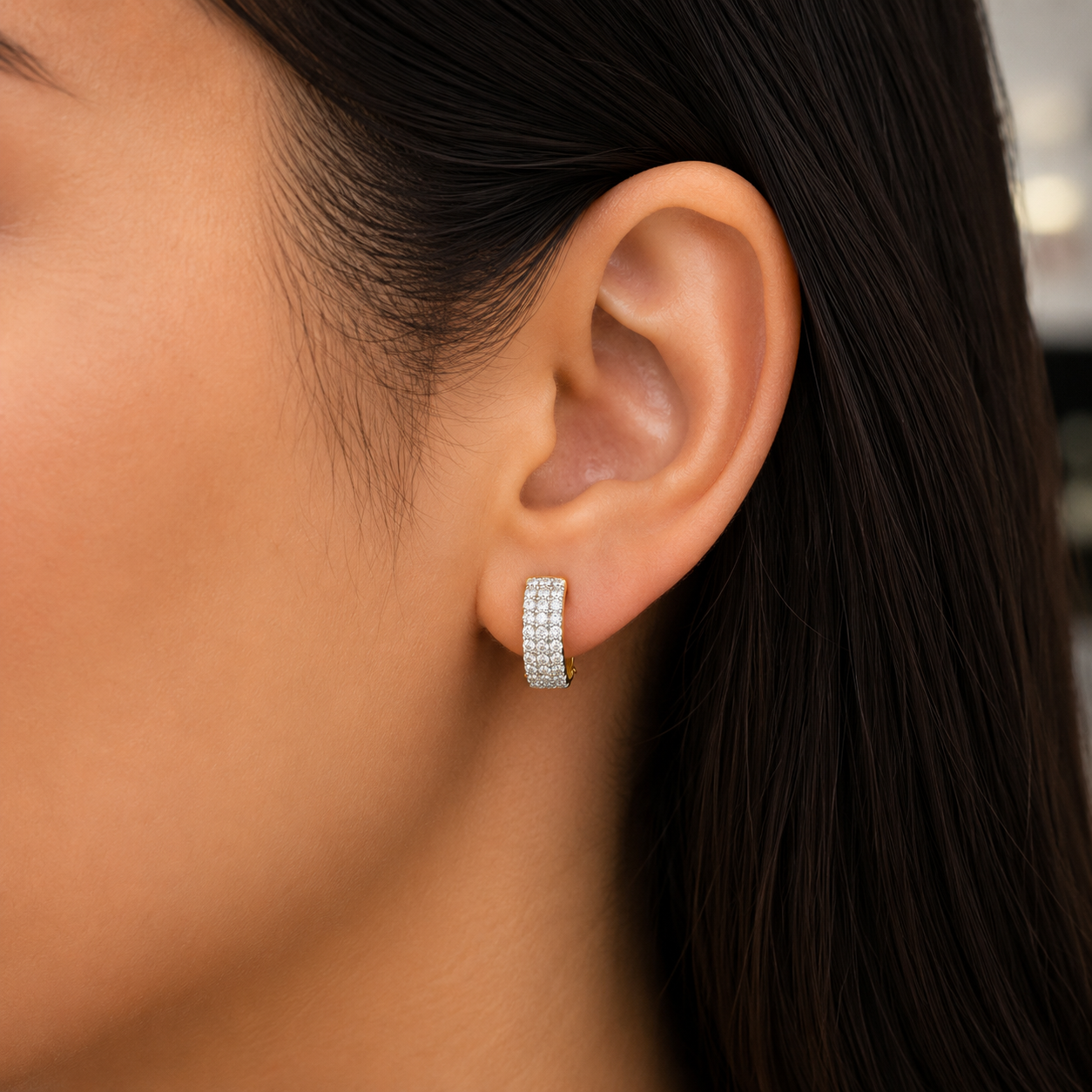 Pavé Diamond Huggie Earrings