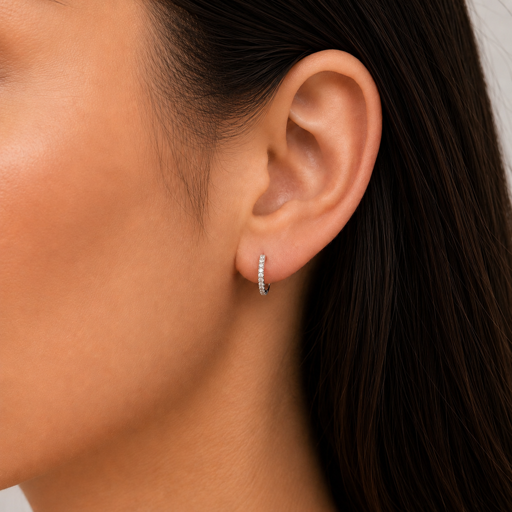 Diamond Huggie Earrings