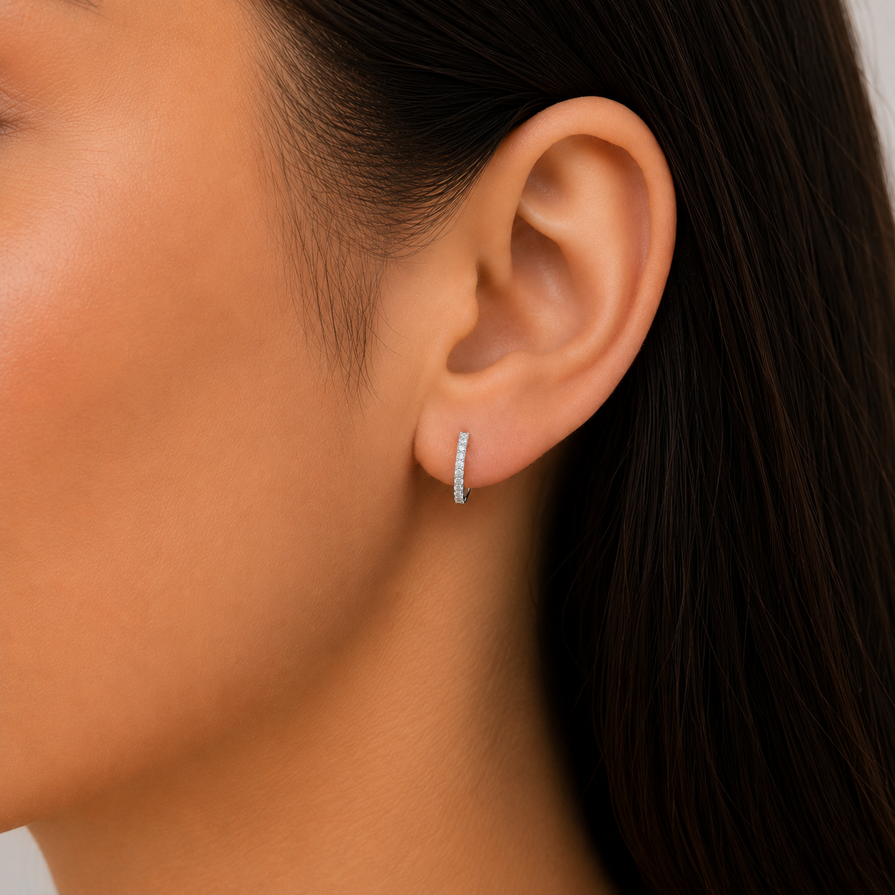 Diamond Huggie Earrings