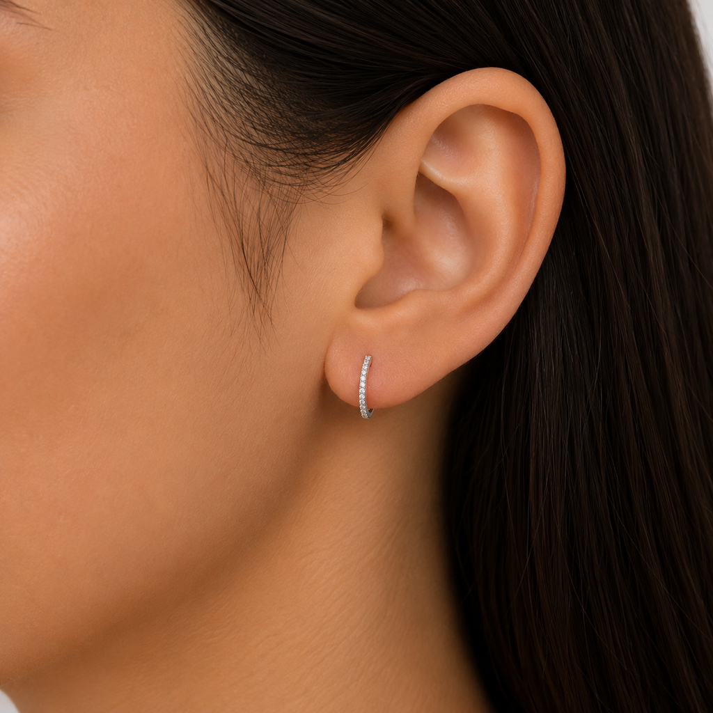 Diamond Huggie Earrings