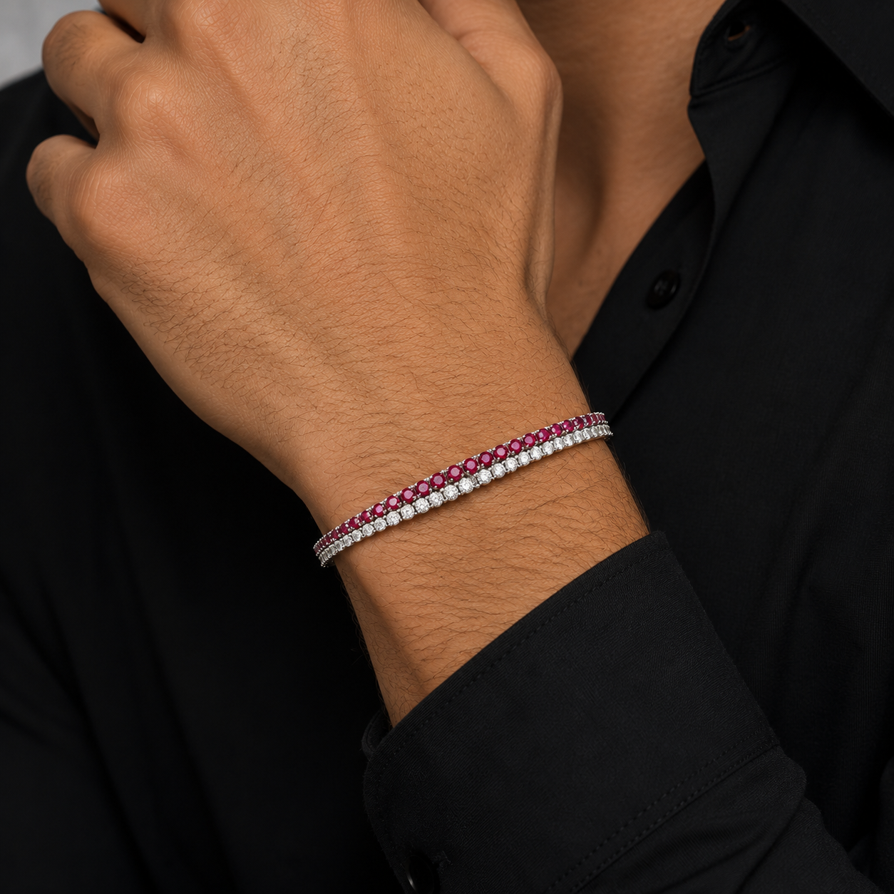 Ruby and Diamond Tennis Bracelet