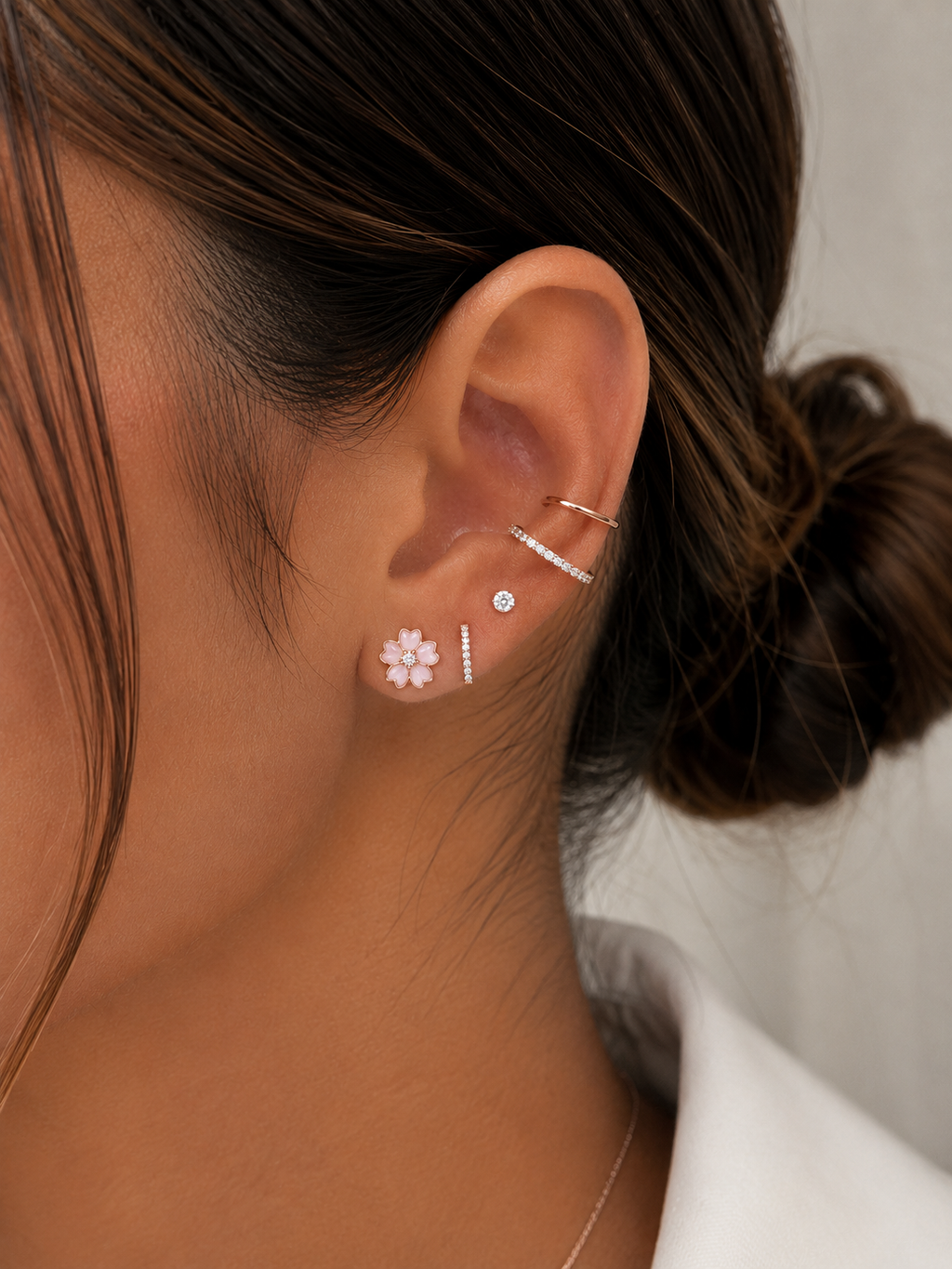 Floral Diamond Stud Earrings