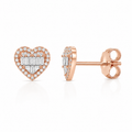 Heart Diamond Stud Earrings