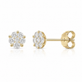 Floral Diamond Stud Earrings