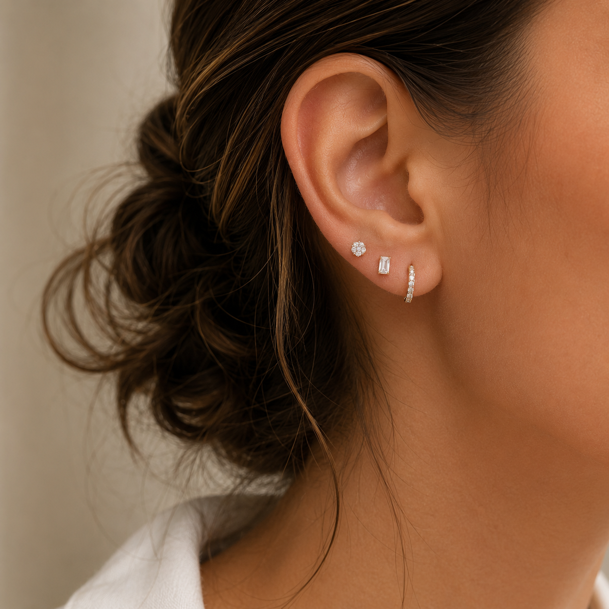 Floral Diamond Stud Earrings