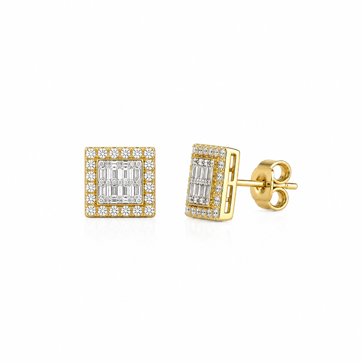 Diamond Baguette Stud Earrings