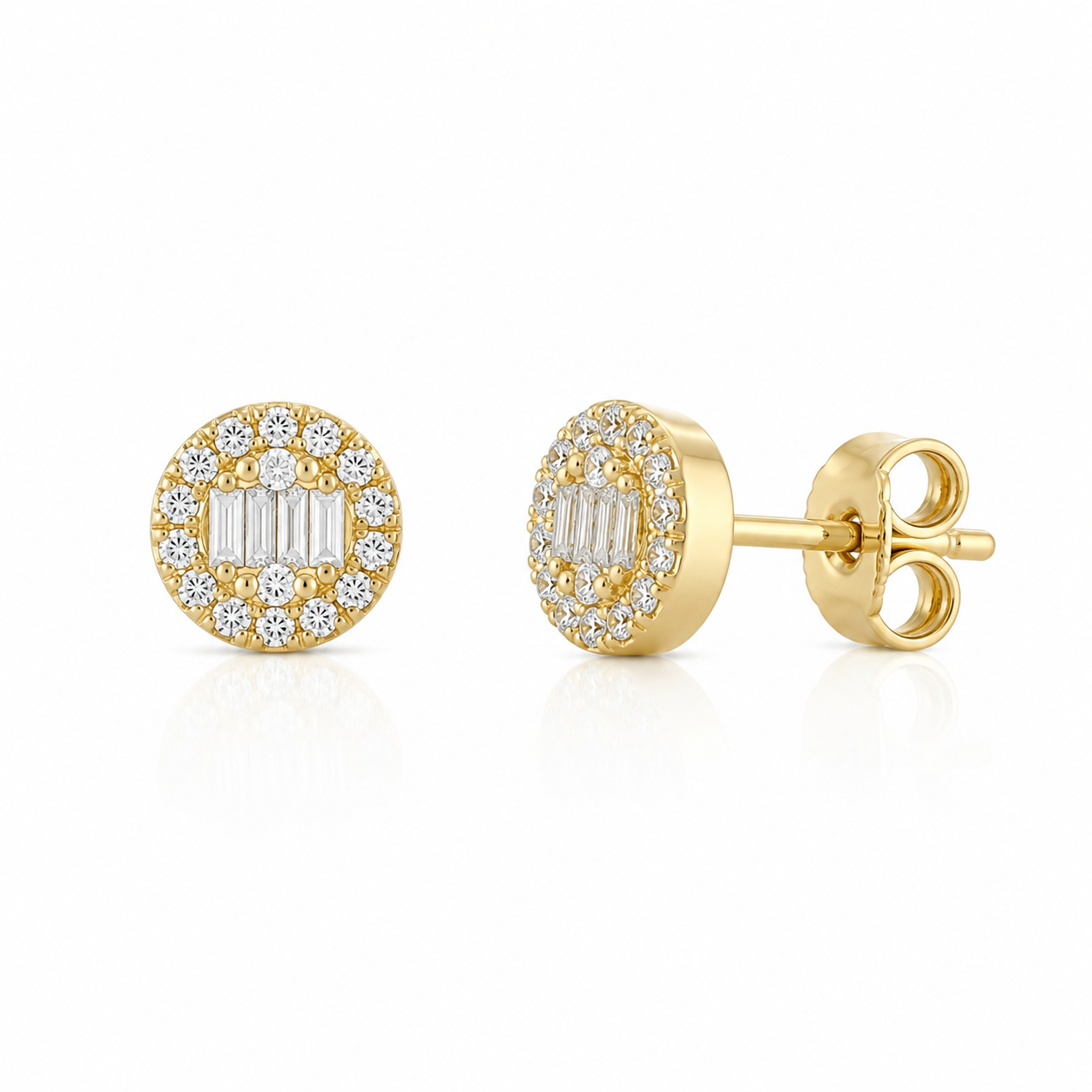 Diamond Halo Stud Earrings