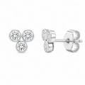 Three-Stone Diamond Stud Earrings