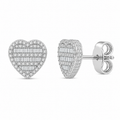 Diamond Heart Stud Earrings
