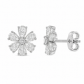 Flower Diamond Stud Earrings
