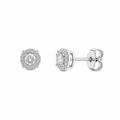 Round Halo Diamond Stud Earrings
