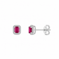 Ruby Halo Stud Earrings