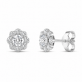 Diamond Floral Cluster Stud Earrings
