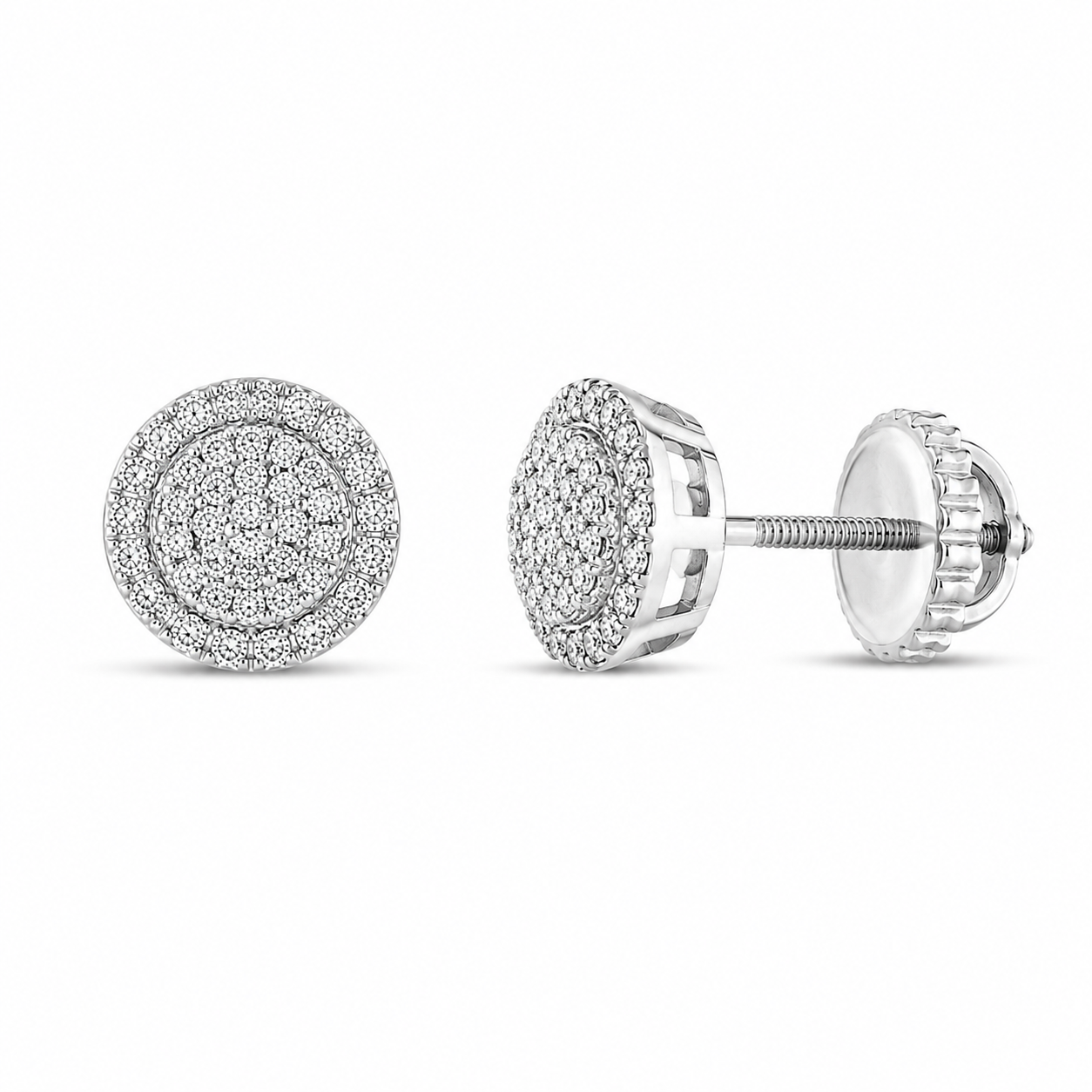 Diamond Cluster Stud Earrings