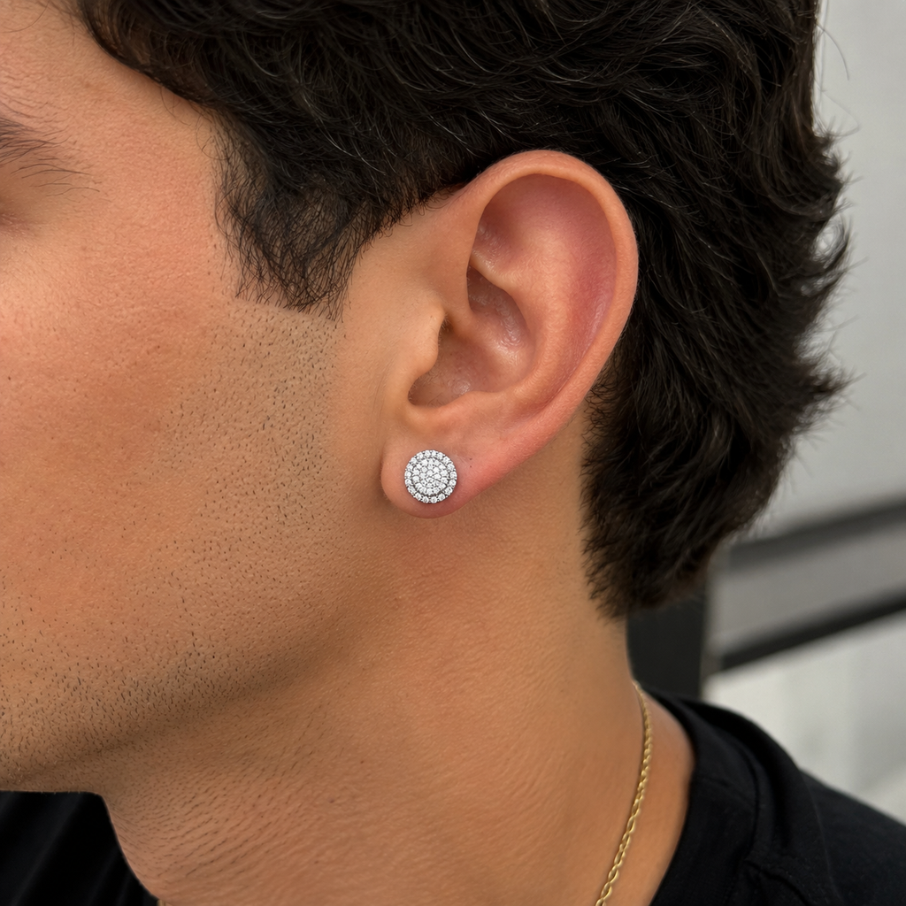 Diamond Cluster Stud Earrings