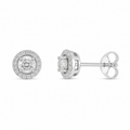 Diamond Halo Stud Earrings